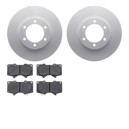 4302-76002, Geospec Rotors With 3000 Series Ceramic Brake Pads,  Silver